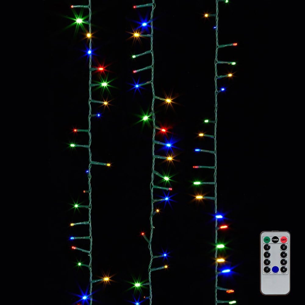 73.8' Snake Light Garland with 1,000 Multi-Color LED Lights on Green Wire | Amazon (US)