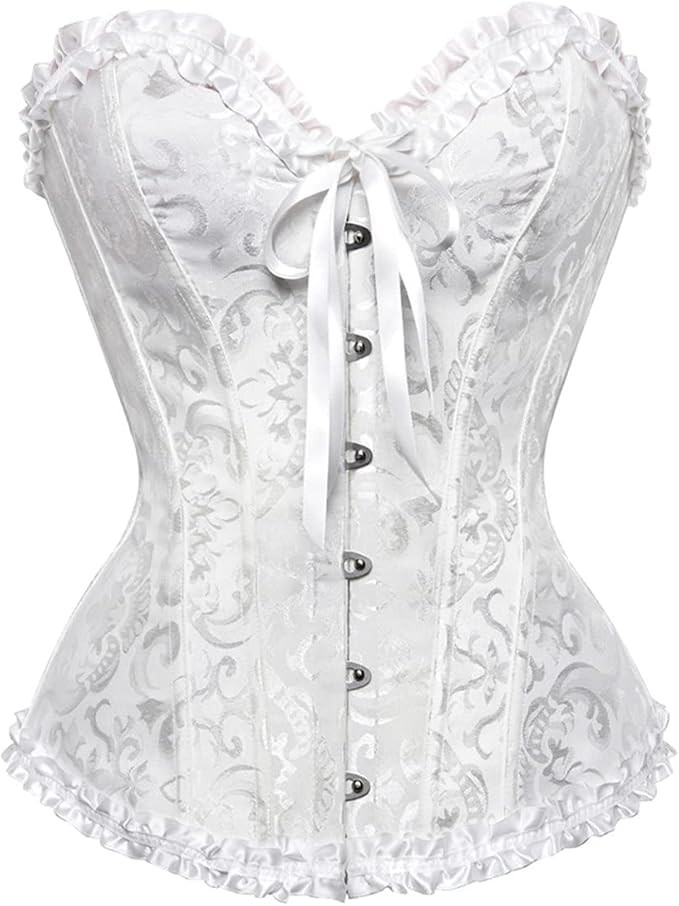 Haorugut Corset Top Overbust Victorian Lace Bustier for Women Lingerie Plus Size | Amazon (US)