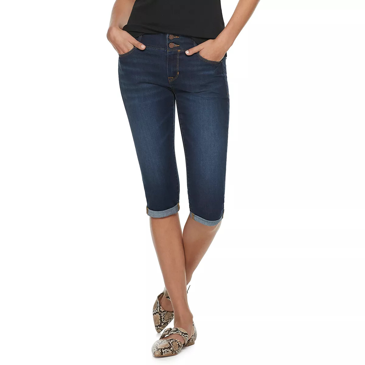 Petite Apt. 9® Tummy Control Jean Capris | Kohl's