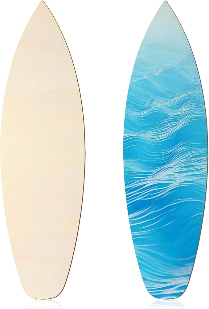 Anglechic 2 Pcs 36 Inches Unfinished Wood Surfboard Cutout for Crafts Large Size Nautical Blank W... | Amazon (US)