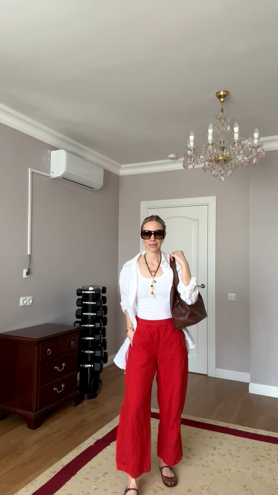 Casual summer outfit, summer vacation outfit, beach vacation, linen pants, tomato red, seashell necklace, jelly shoes

#LTKTravel #LTKOver40 #LTKSeasonal