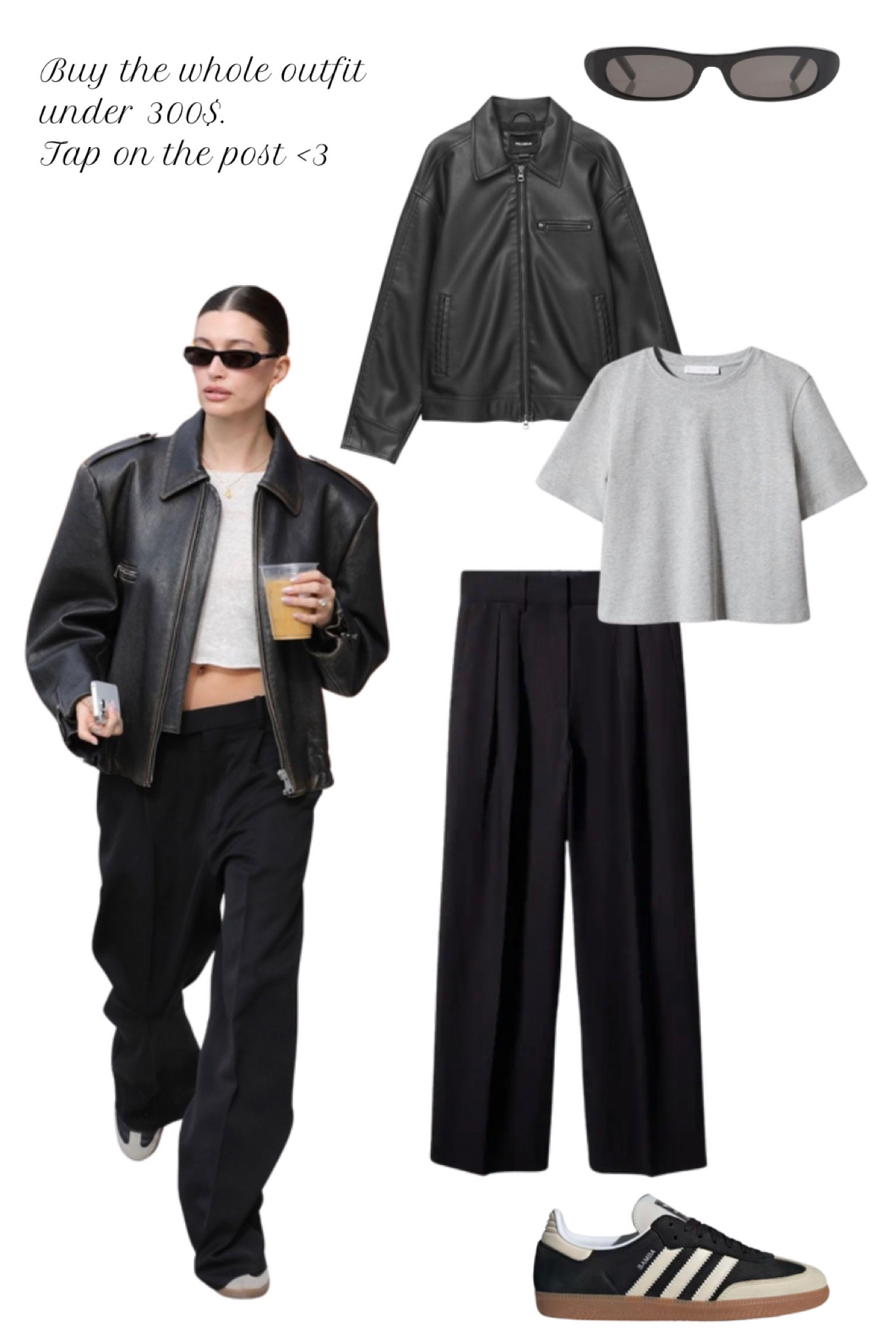 Hailey Bieber inspired outfit 
#streetfashion #Bikerjacket #Fashionicon #AdidasSamba

#LTKworkwear #LTKstyletip #LTKU