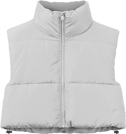 A2Y Women's Crop Lightweight Sleeveless Warm Padded Outerwear Puffer Vest | Amazon (US)