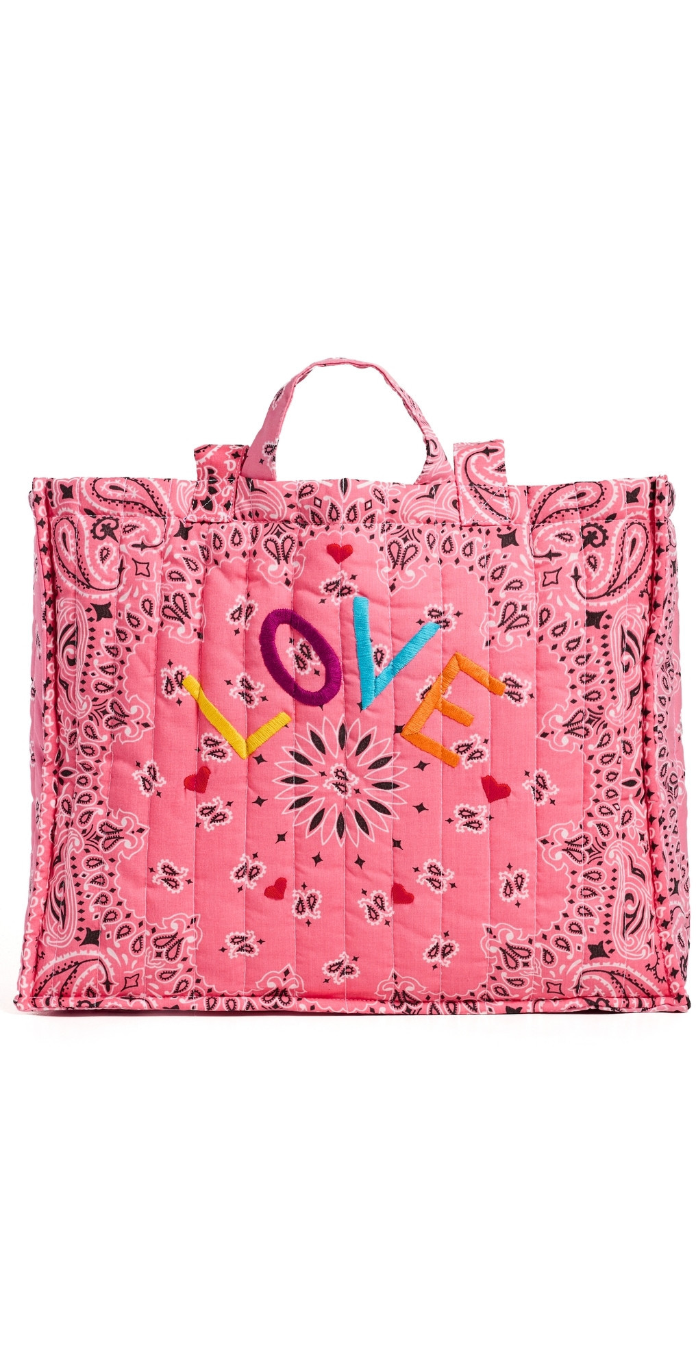 Call It By Your Name Quilted Maxi Cabas Tote Bag Strawberry/Pale Pink One Size
