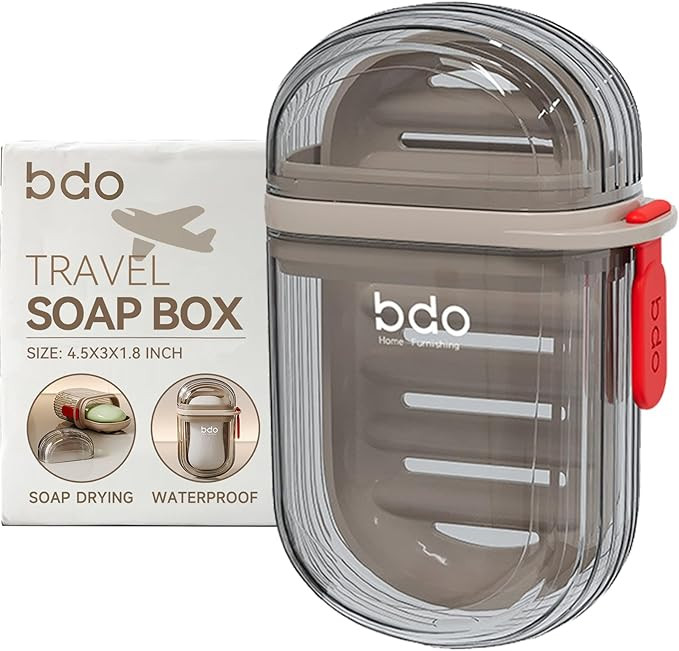 Travel Soap Case, Leakproof Soap Container with Lid, Portable Bar Soap Holder for Traveling, Soap... | Amazon (US)