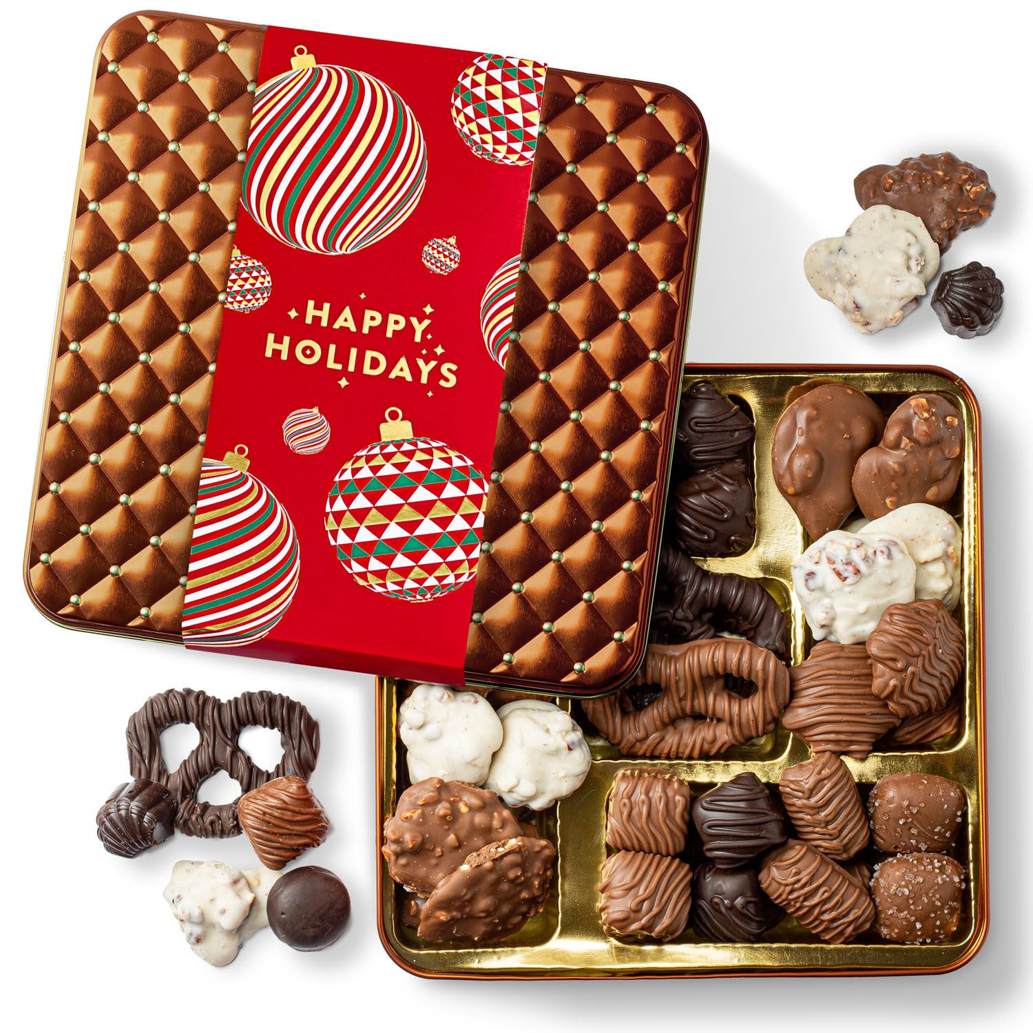 Christmas Chocolate Gift Basket, Candy Food Gifts Arrangement Platter, Gourmet Snack Box, Birthda... | Amazon (US)