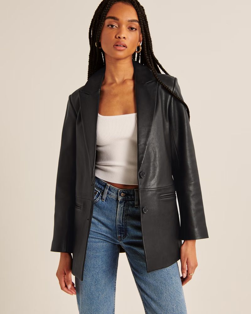 Genuine Leather Blazer | Abercrombie & Fitch (US)