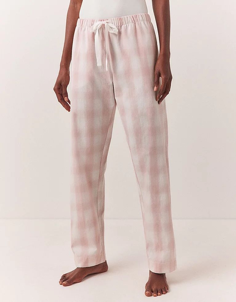 Organic Cotton Blurred Check Pyjama Bottoms | The White Company (UK)