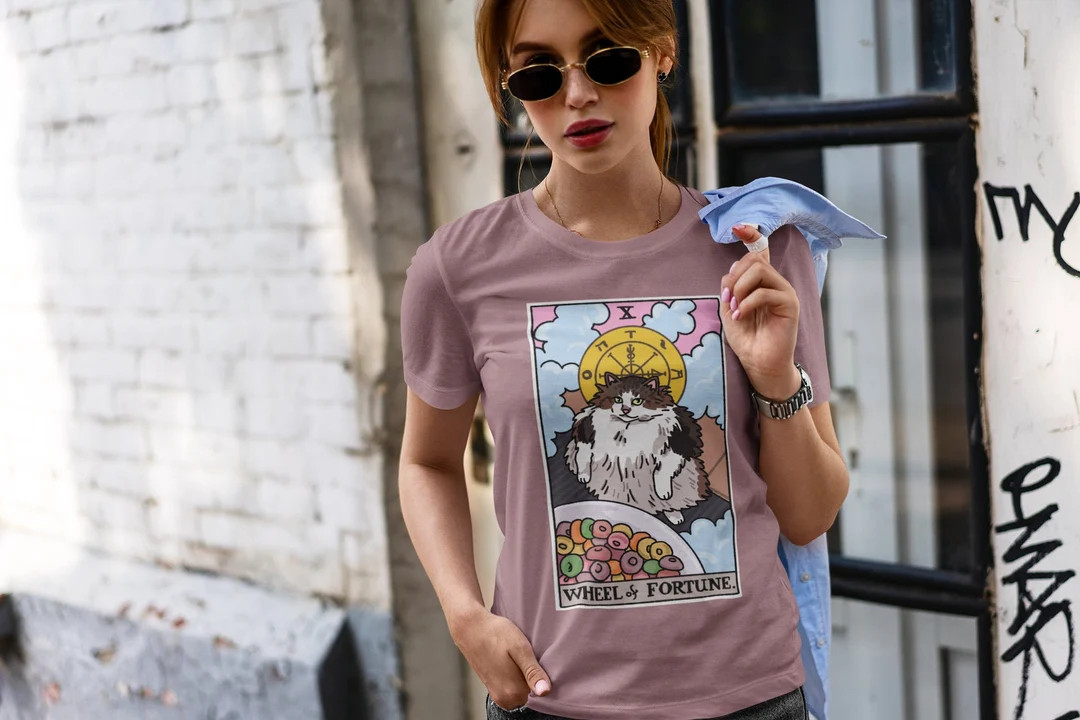 Wheel of Fortune Tarot Cat Loops Brother Cereal Cat Meme Shirt, Tarot Card Shirt, Witchy Clothing... | Etsy (US)