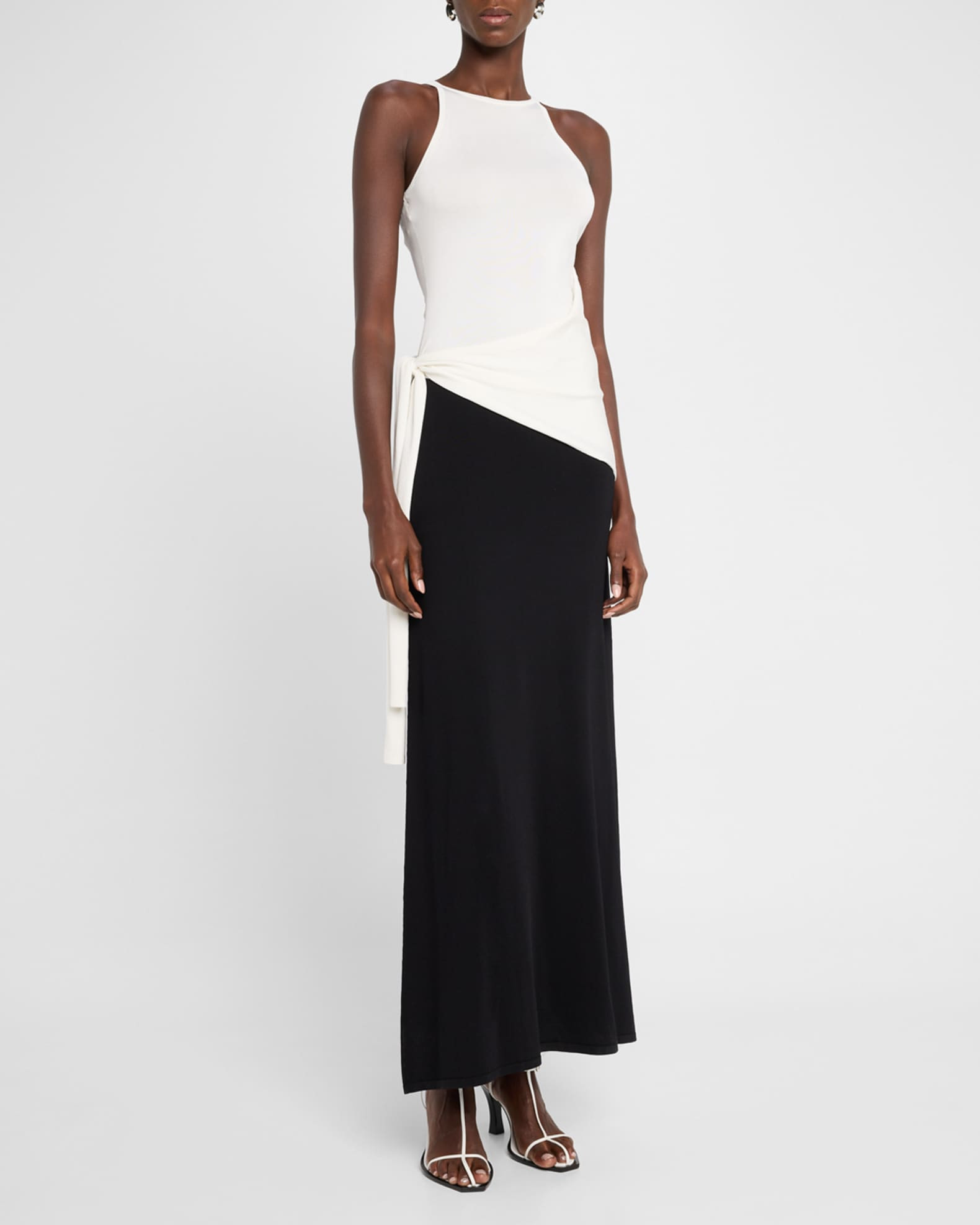 Emery Sleeveless Tie-Waist Dress | Neiman Marcus