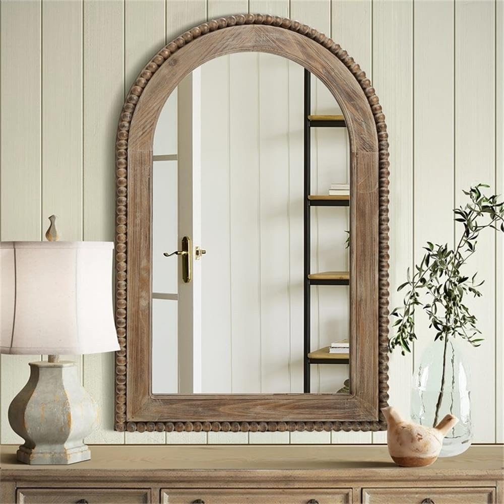 LuxenHome Arch Wall Mirror, 26"x40" Wood Framed Wall Mirrors, Farmhouse Decorative Wooden Mirror,... | Amazon (US)