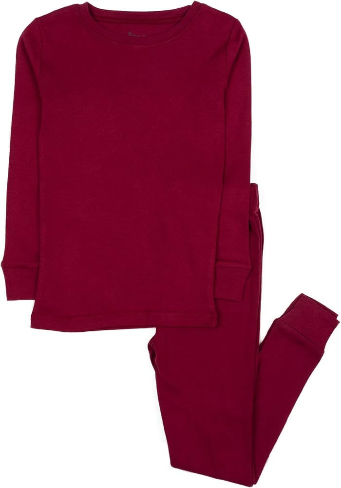 Leveret Kids Pajamas Boys & Girls Solid Colors 2 Piece Pajama Set 100% Cotton (Size 2-14 Years) | Amazon (US)