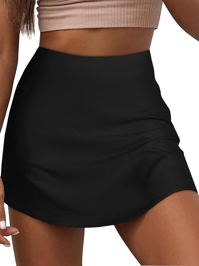 LYANER Women's Casual Satin Silk Side Zipper High Waist Mini Short Skirt with Lining | Amazon (US)