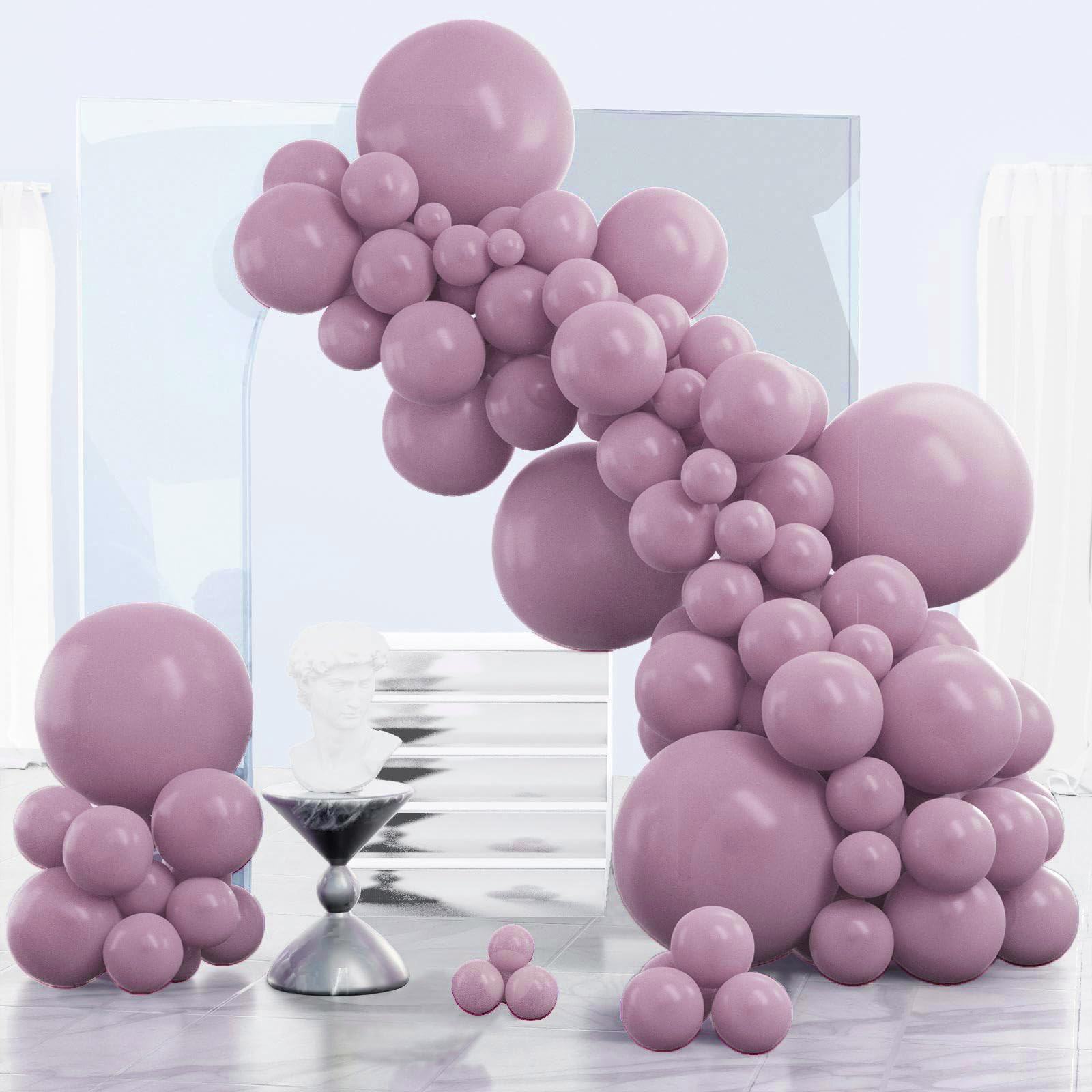 PartyWoo Dusty Purple Balloons 140 pcs Different Sizes of 18 12 10 5 Inch Matte Lavender Lilac La... | Amazon (US)