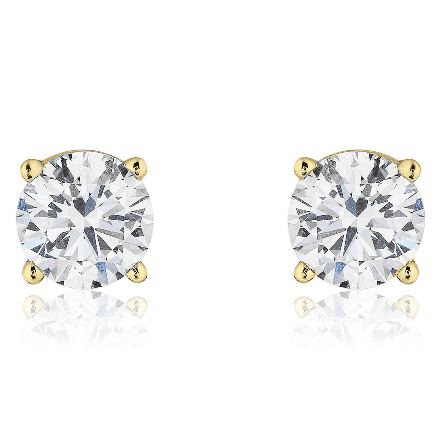 1.0TW DIA 18KY STUDS RND CUT 4 PRONG:- Yellow Gold | Sam's Club