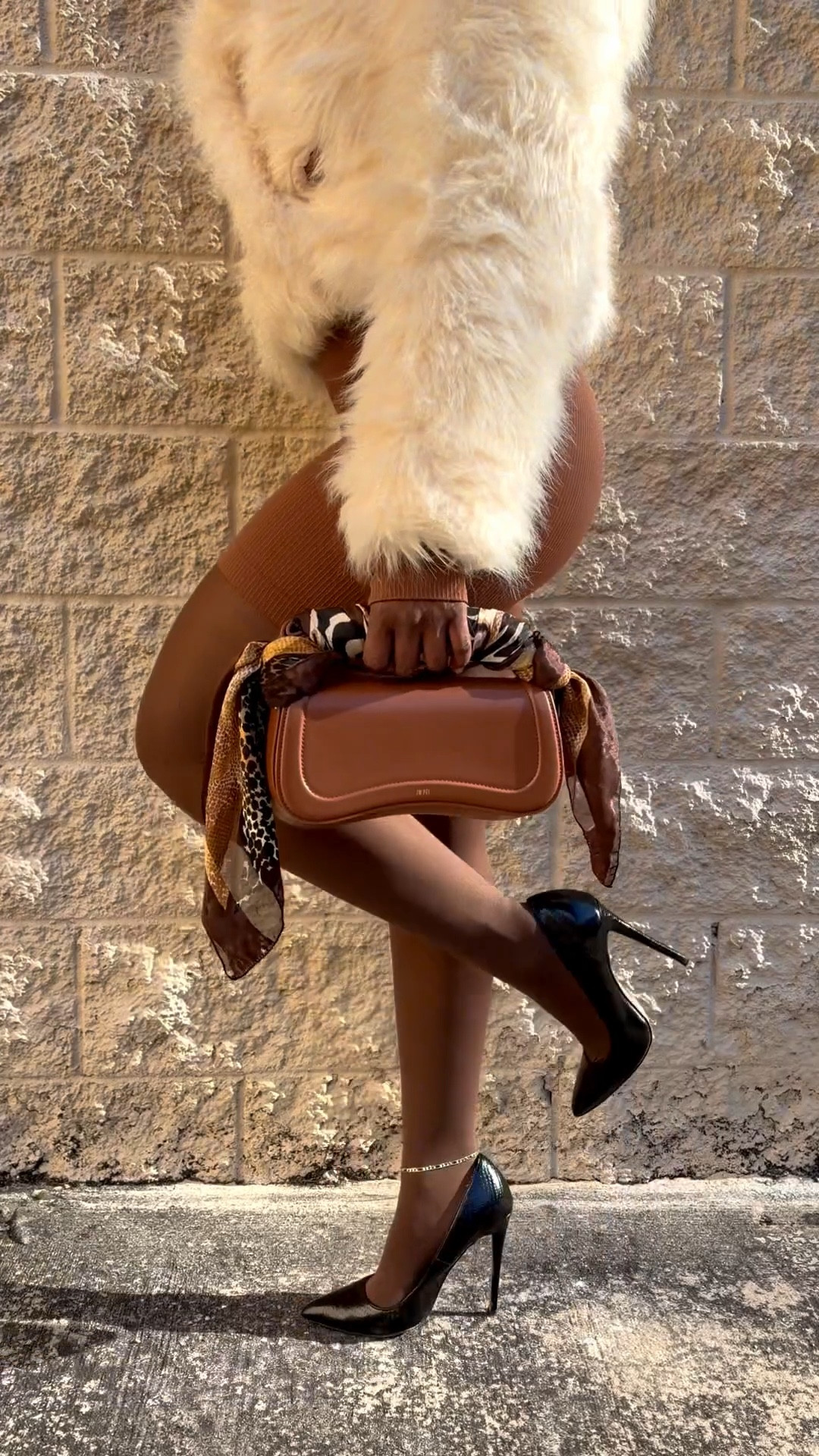 Winter faux fur cream coat, winter elevated outfit idea, winter fashion Faux fur coat
ivory  cream fur
Sculpted mini dress
Chocolate brown tones
Monochromatic neutrals
Body-con silhouette
Sheer tights
Pointed-toe stilettos
Classic black pumps
Statement brown  sunglasses
Micro handbag
Silk scarf accessory
Minimal yet bold styling

#LTKgrwm #LTKBeauty #LTKSeasonal