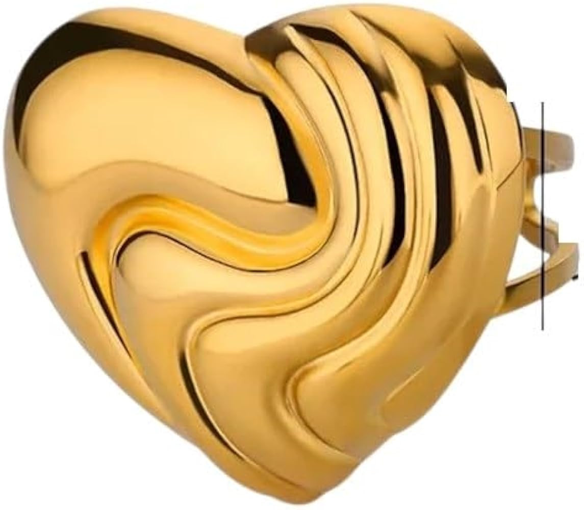 Minimalist Heart Rings For Women Hers Adjustable Stainless Steel Ring Waterproof Finger Jewelry F... | Amazon (US)