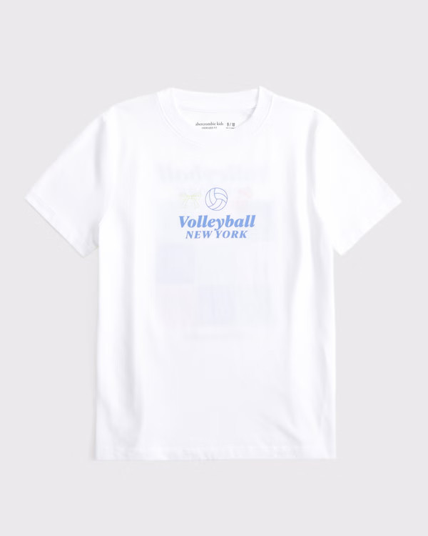 girls oversized graphic logo tee | girls tops | Abercrombie.com | Abercrombie & Fitch (US)