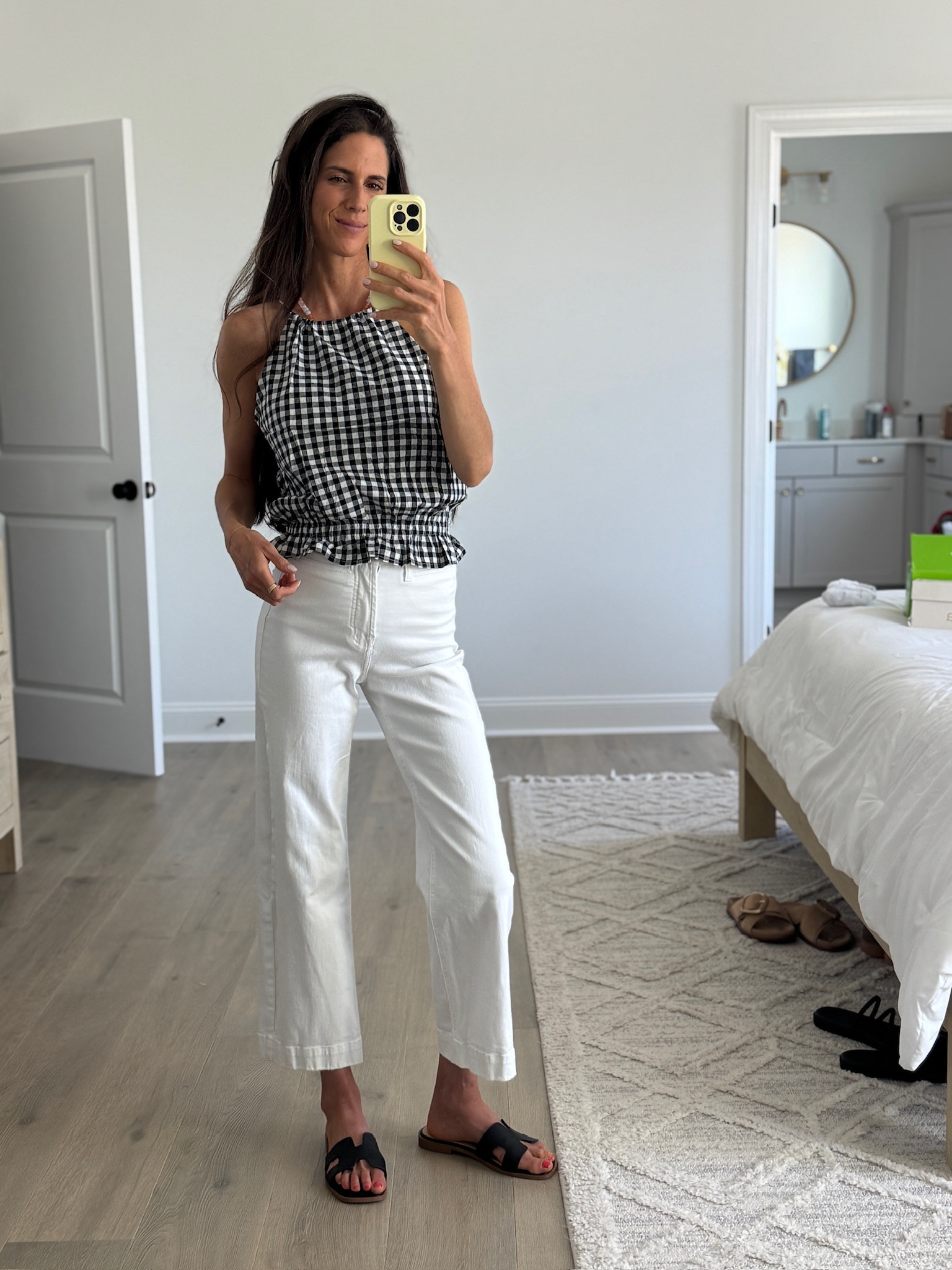 An easy summer outfit that always works. A fun top with white denim is one of my go-to combos when I want something simple but still styled.

#LTKSeasonal #LTKmomlife #LTKootd