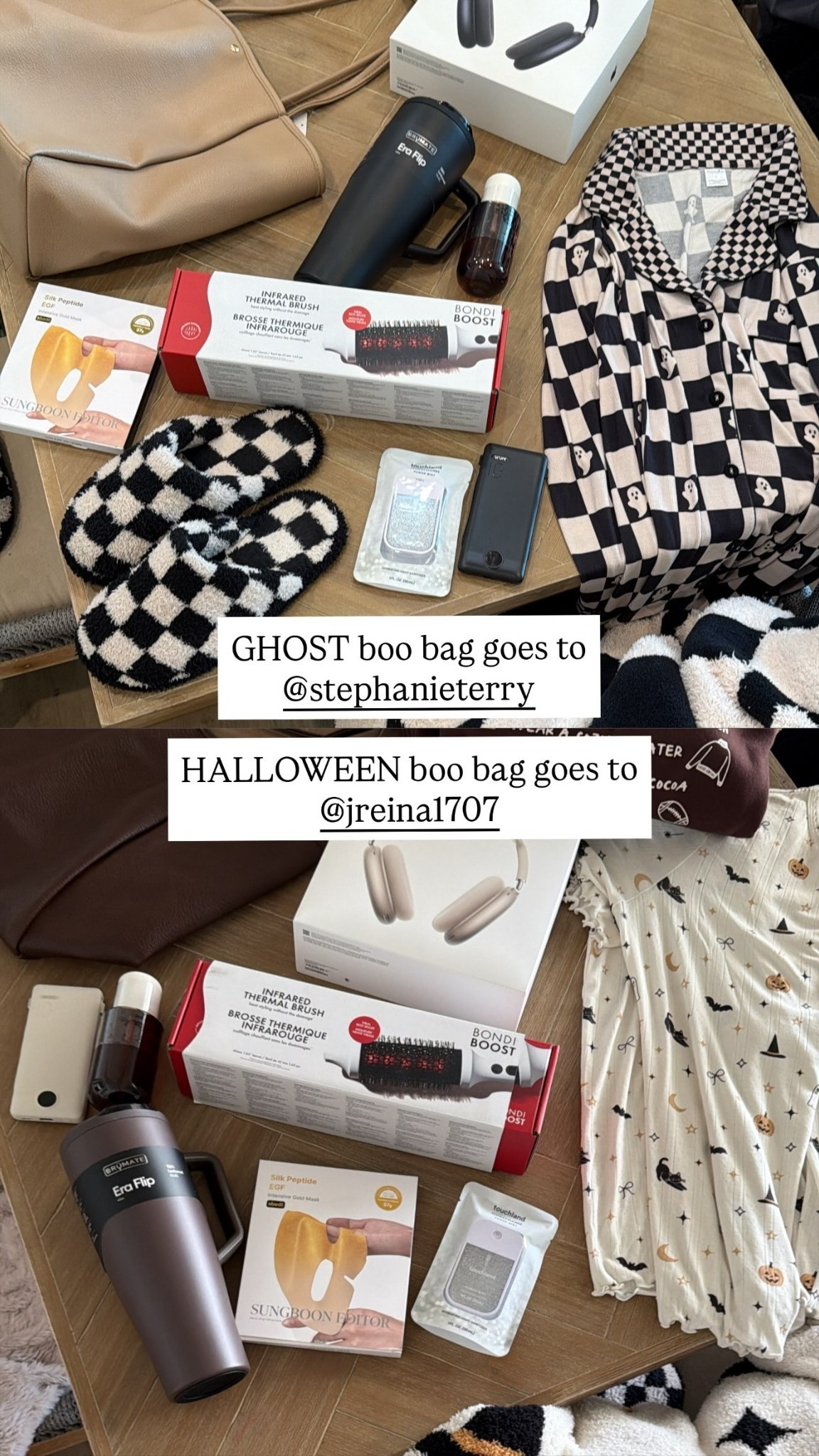 GHOST boo bag goes to
@stephanieterry 

HALLOWEEN boo bag goes to
@jreina1707