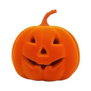 6.5" Orange Flocked Light Up Jack-O-Lantern by Ashland® | Michaels | Michaels Stores