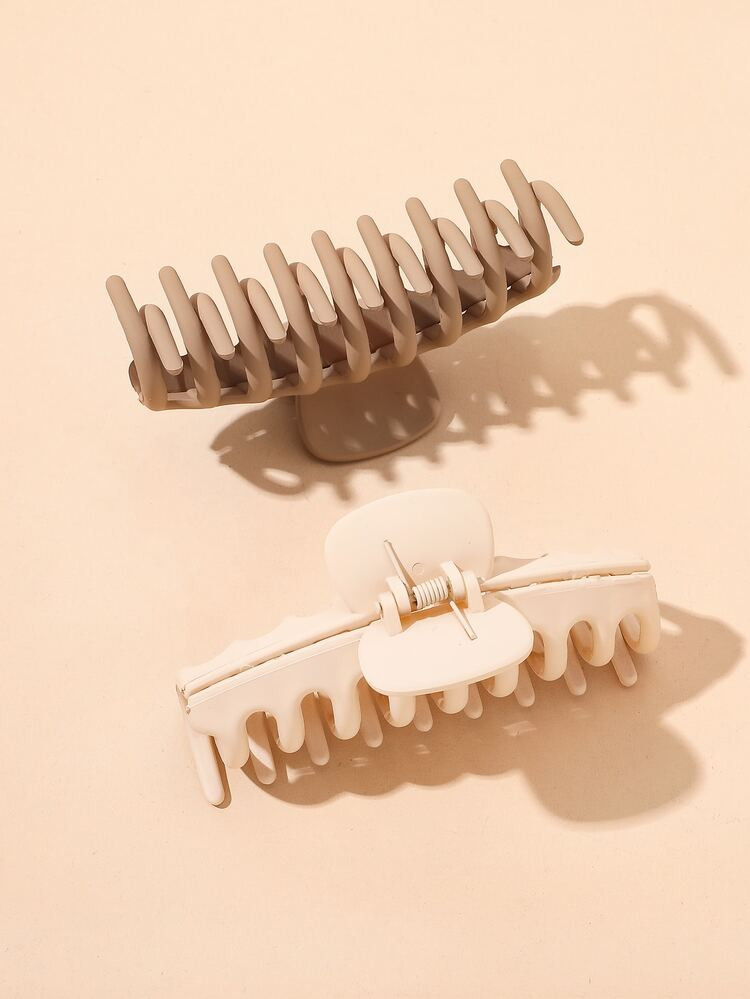 2pcs Solid Hair Claw | SHEIN