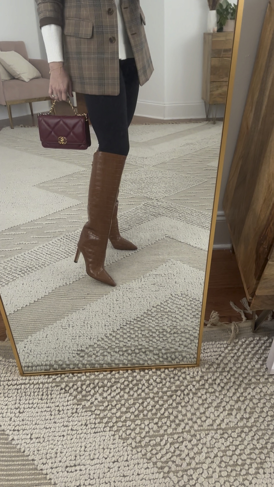 Chanel bag, Jimmy Choo boots, work outfit, luxury paired with affordable pieces, old navy blazer, loft weather, Amazon leggings. 

XS in sweater, small in blazer (would have preferred an XS), XS in leggings. 

#LTKfindsunder50 #LTKshoecrush #LTKitbag