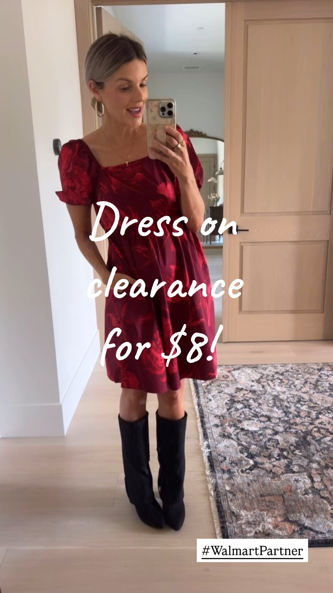 Distress is so beautiful and really flattering especially if you have an apple shape. The Empire waste is also great if you’re expecting. It’s on clearance for under $9! Make sure to size down one. I’m normally a size small and I got an extra small. I also think this would be a great holiday dress. You could wear it to a Christmas party or any other holiday celebrations. I ordered it and got it the next day so depending on where you were if you could get it really quickly.

#WalmartPartner @WalmartStyle #WalmartStyle

#LTKFindsUnder50 #LTKHoliday #LTKSaleAlert