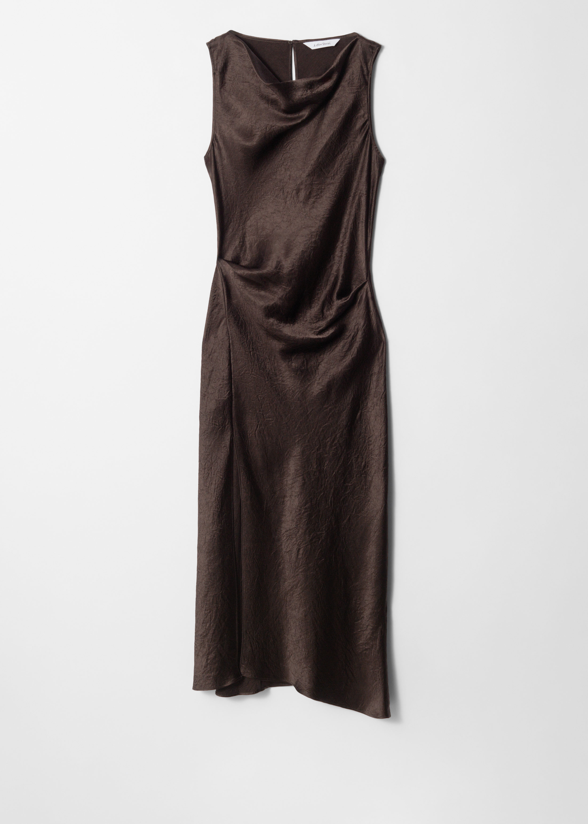Draped Satin Midi Dress - Dark Brown - & Other Stories GB | & Other Stories UK