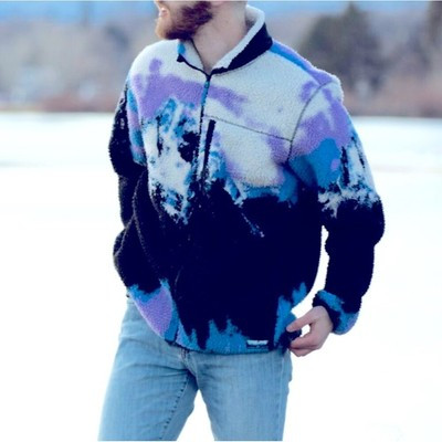 Alpine Design Scenic Mountain Fleece Retro Nature Outdoor Full Zip Jacket Medium  | eBay | eBay US