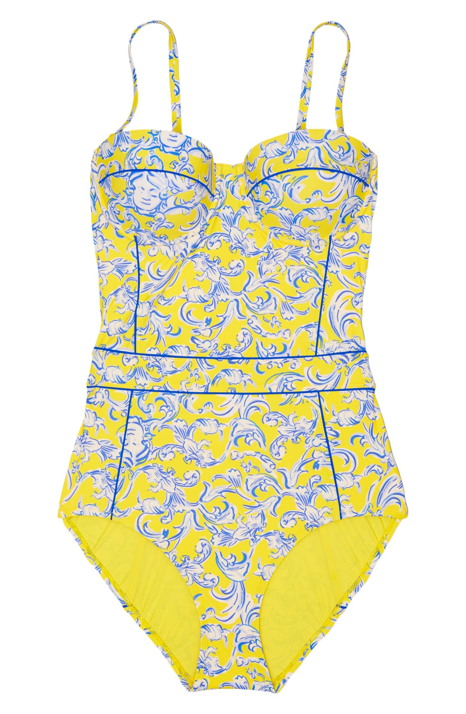 Floral Print Strapless Underwire One-Piece Swimsuit | Nordstrom