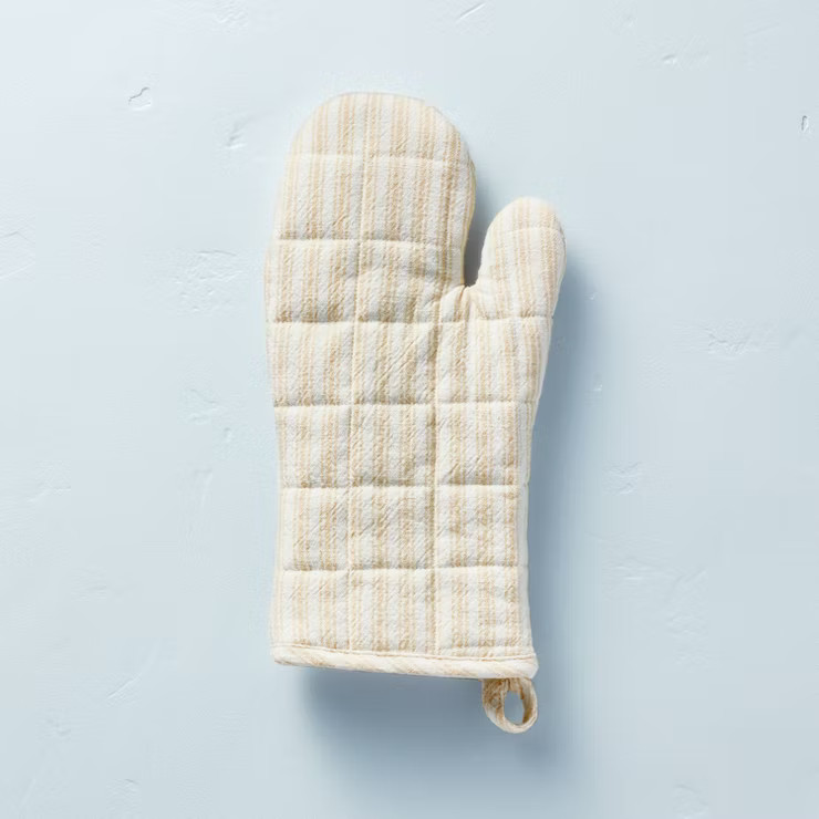 Engineered Stripe Oven Mitt Ivory/Cream - Hearth & Hand™ with Magnolia | Target