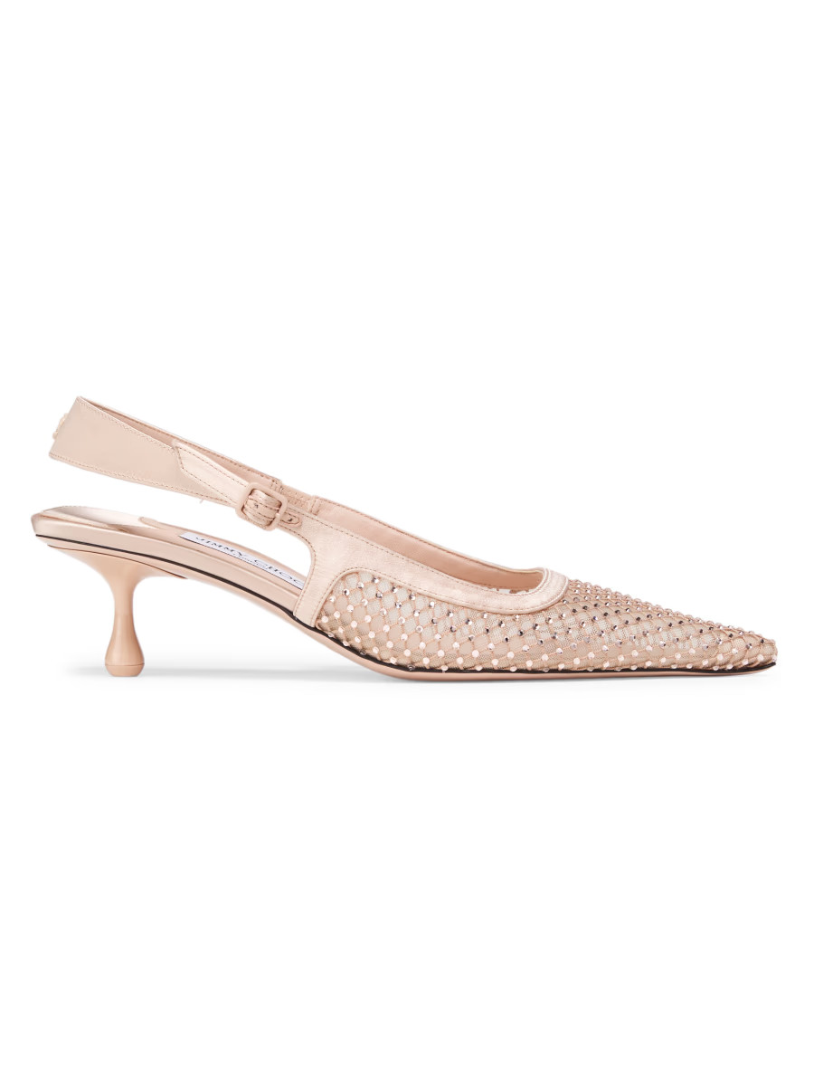 Amel 50MM Crystal-Embellished Mesh Pumps | Saks Fifth Avenue