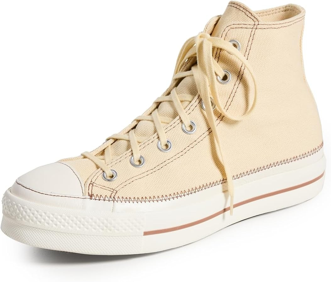 Converse Women's Chuck Taylor All Star Lift Platform Sneakers, OpenSesame/Egret/ClayPot, Yellow, Off White, 10.5 Medium US | Amazon (US)