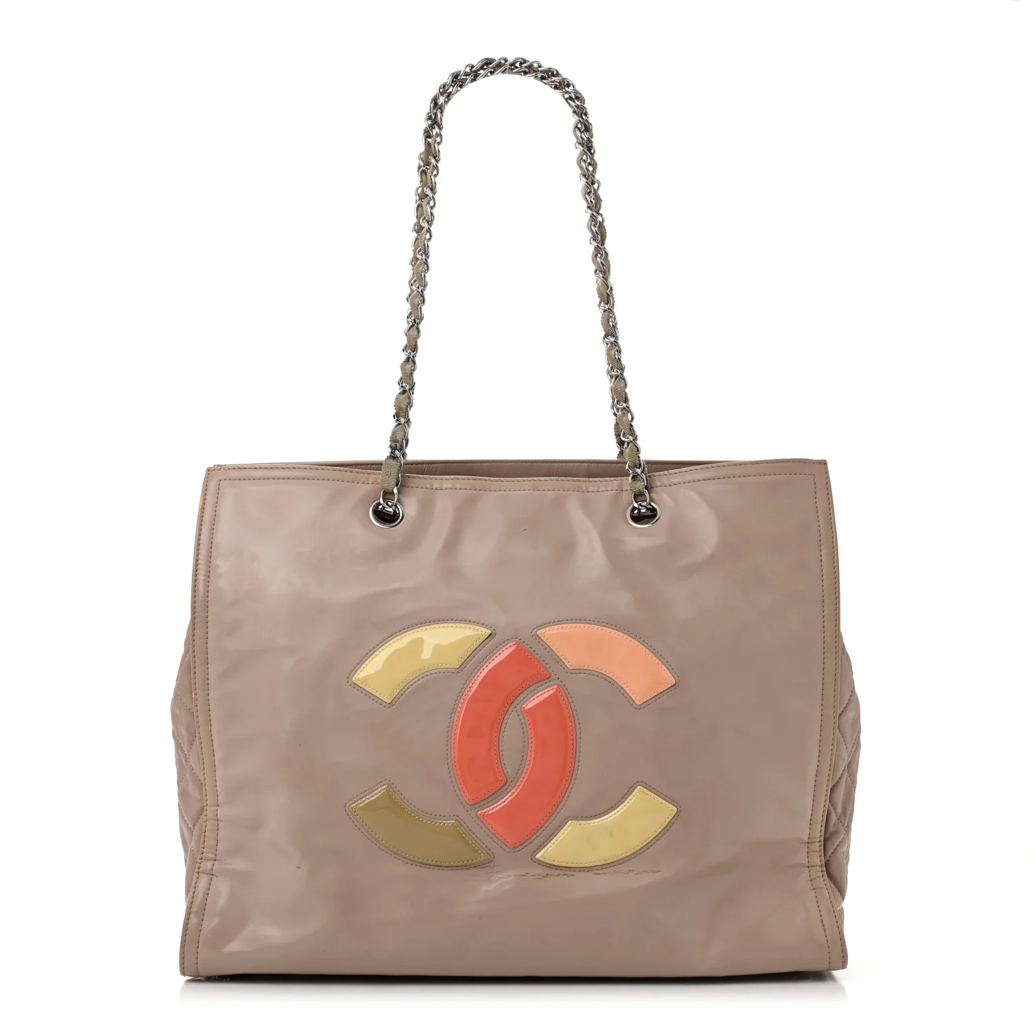 Vinyl Large Lipstick Tote Dark Beige | FASHIONPHILE (US)