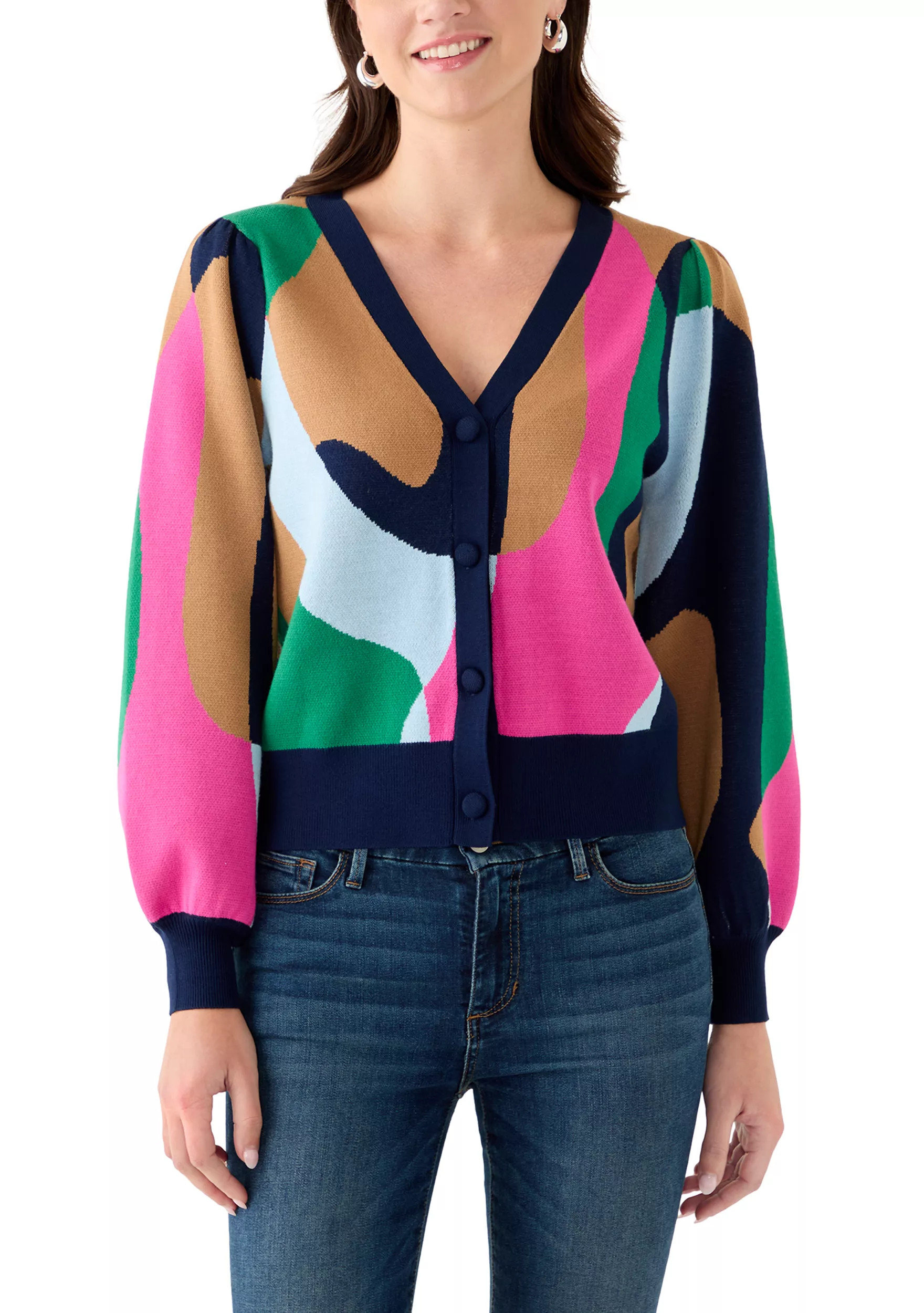 Women's Intarsia Knit Cropped Cardigan | Belk