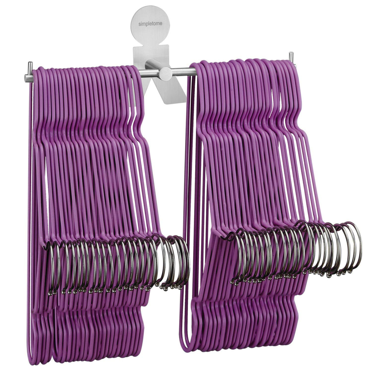 simpletome Clothes Hanger Storage Rack Organizer Wall Mount Adhesive OR Drilling Installation(Hum... | Amazon (US)