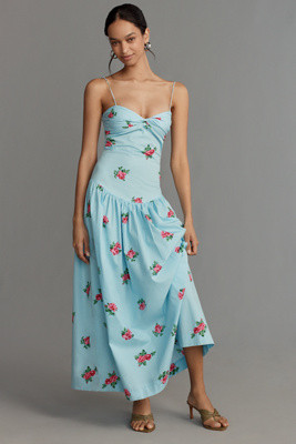 S/W/F Sleeveless Sweetheart Drop-Waist Maxi Dress | Anthropologie (US)