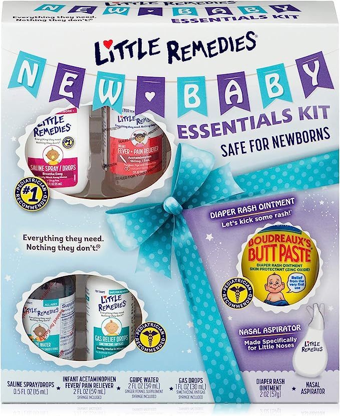 Little Remedies New Baby Essentials Kit, 6 Piece Kit for Baby's Nose and Tummy | Amazon (US)