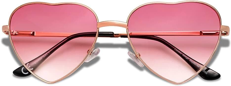 SOJOS Heart Shaped Sunglasses Vintage Party Metal Frame with Spring Hinge Valentine SJ1171 | Amazon (US)