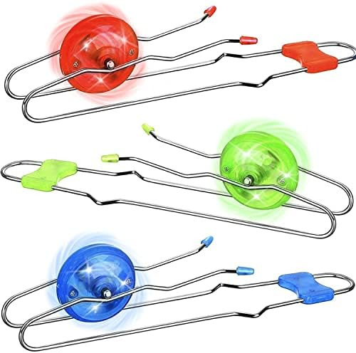 Jishi Retro Magic Rail Twirler 3Pcs Light Up Glow Magnetic Gyro Wheel, Kids Classic Vintage Trick... | Amazon (US)