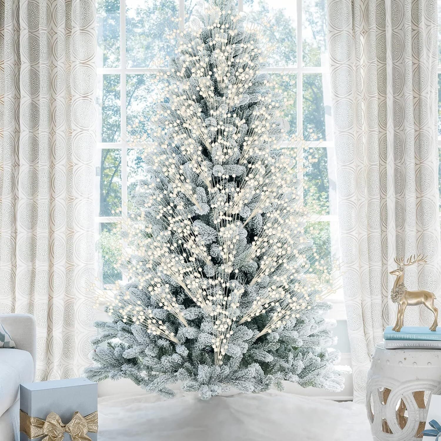 10 Pcs Artificial Glitter Berry Stems, 15.7 Inch Artificial Christmas Tree Picks, Decorative Glit... | Walmart (US)