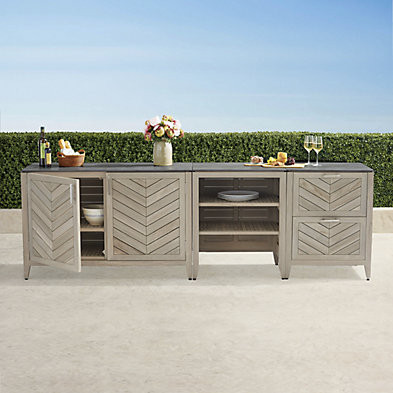 Westport 3-pc. Outdoor Kitchen Set in Weathered | Frontgate