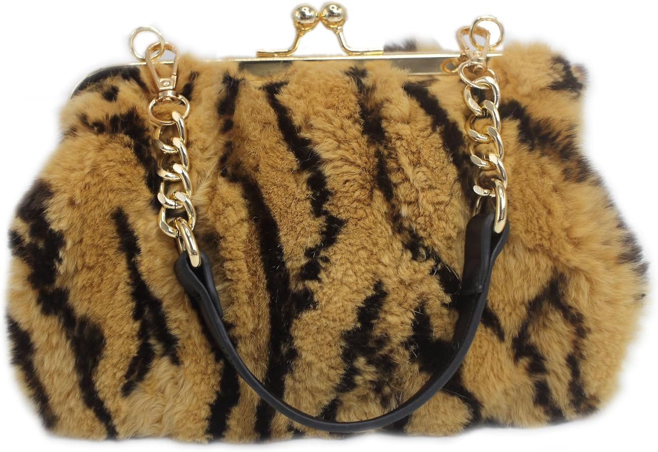 Luxurious Real Rex Rabbit Fur Evening Handbag \u2013 Elegant Purse with Adjustable Straps for Wom... | Amazon (US)