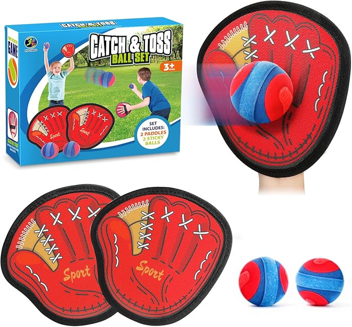 DISHIO Toss and Catch Ball Game Outdoor, Yard Games Beach Toys Pool Toddler Baseball Glove & Catc... | Amazon (US)