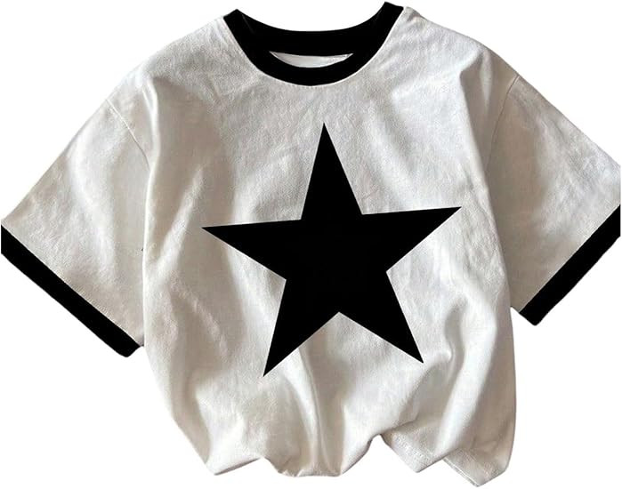 RoseSeek Girl's Graphic Print Tee Shirt Round Neck Short Sleeve T Shirts Summer Cute Trendy Tops | Amazon (US)