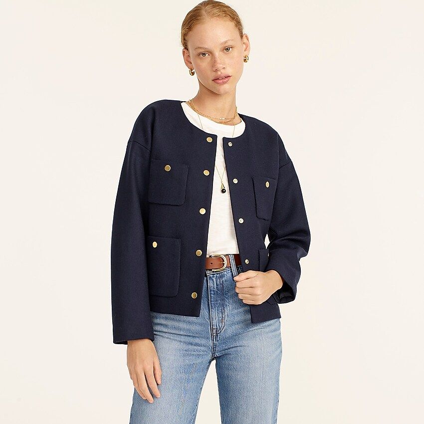 Relaxed lady jacket in double serge wool | J.Crew US