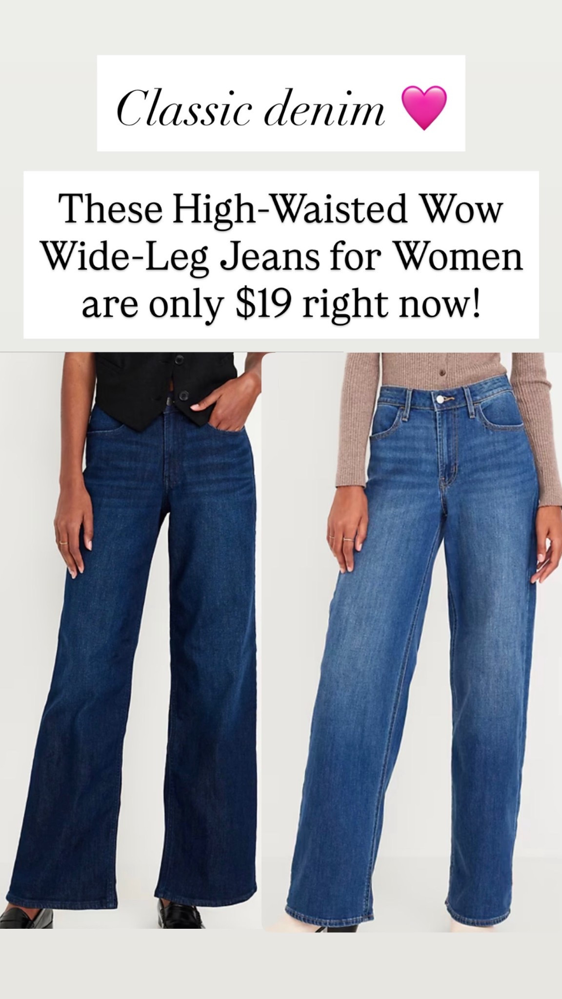 High-Waisted Wow Wide-Leg Jeans are $19

#LTKSaleAlert