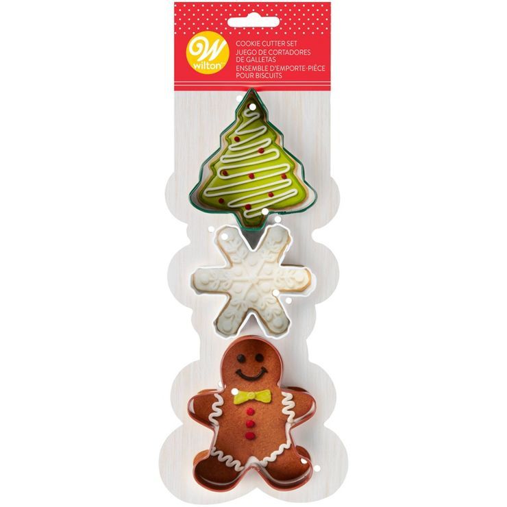 Wilton 3pc Cookie Cutter Set Tree/Snowflake/Gingerbread | Target