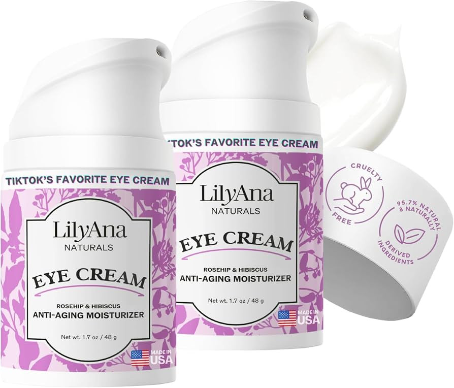 LilyAna Naturals Eye Cream for Dark Circles and Puffiness, Under Eye Cream for Wrinkles, Anti Agi... | Amazon (US)